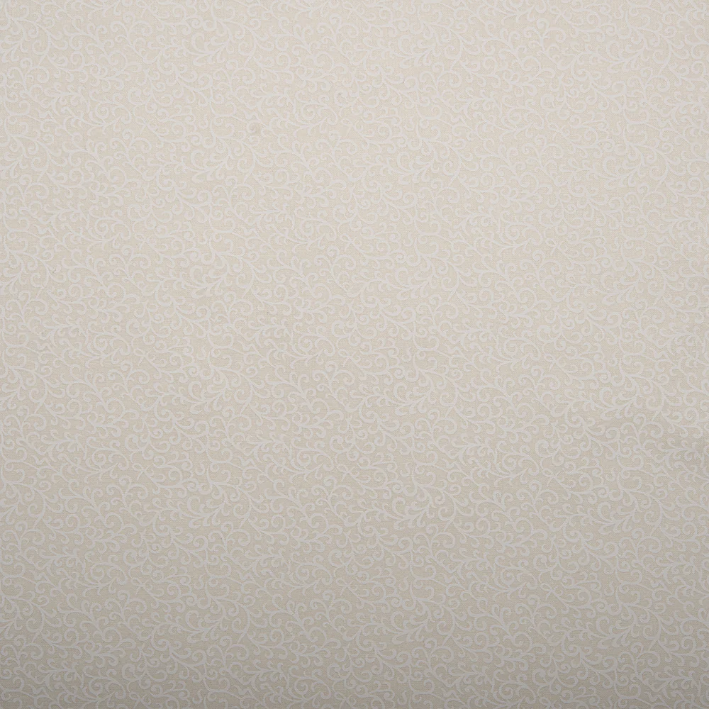 STACEY Printed Cotton - Scroll - Ivory