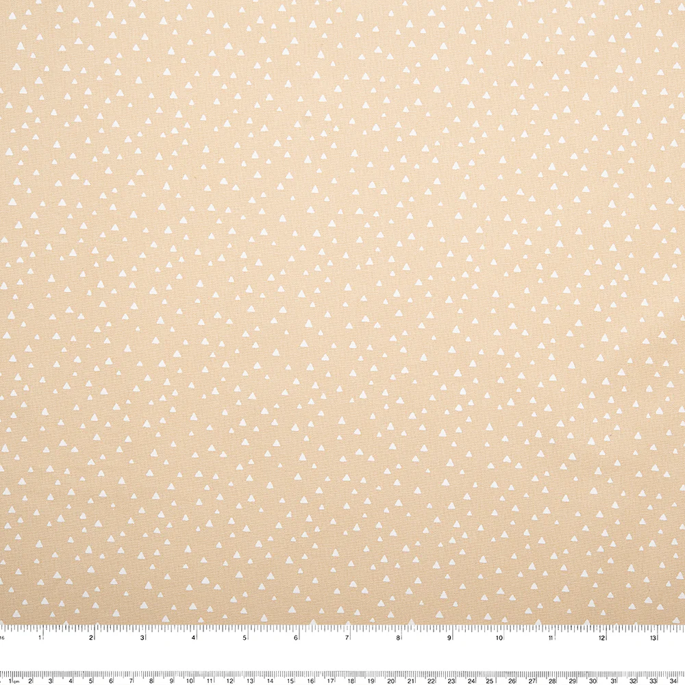 STACEY Printed Cotton - Triangles - Beige - Image 2