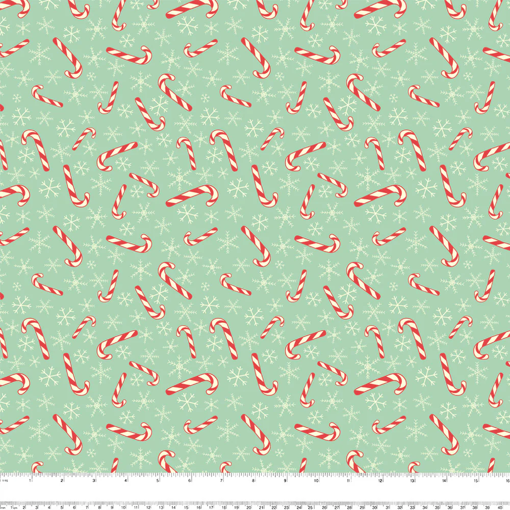 Stay dry digital printed PUL - Candy cane - Mint - Image 2