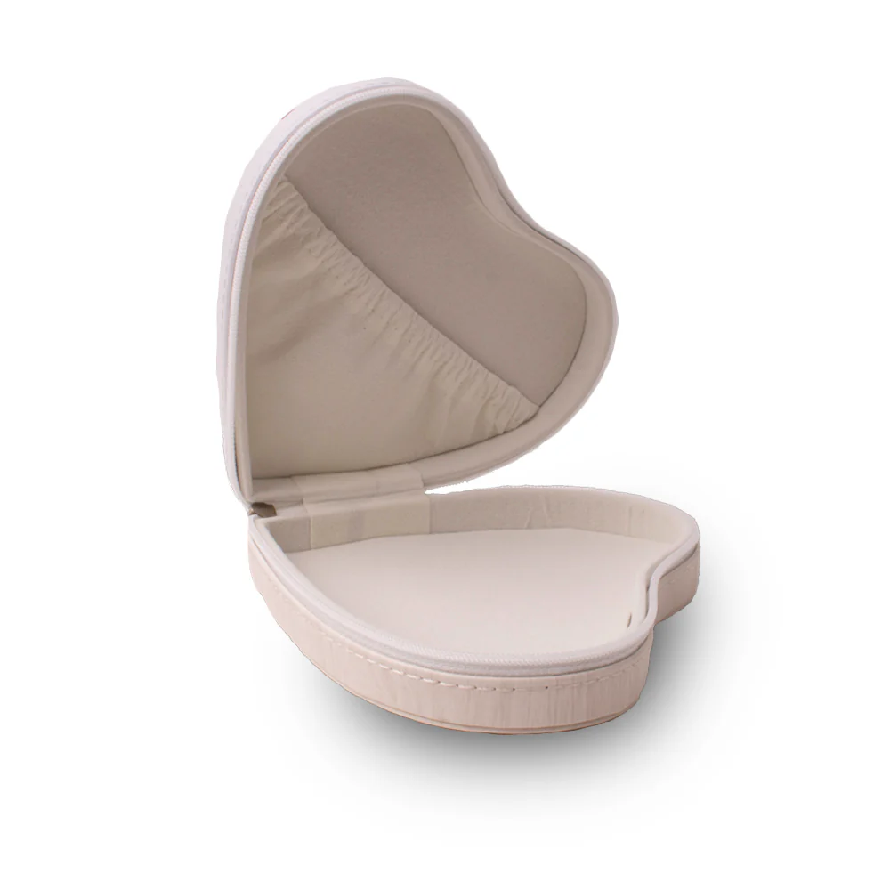 Storage Box - Heart Shaped Cream with Black/White Print - Image 2