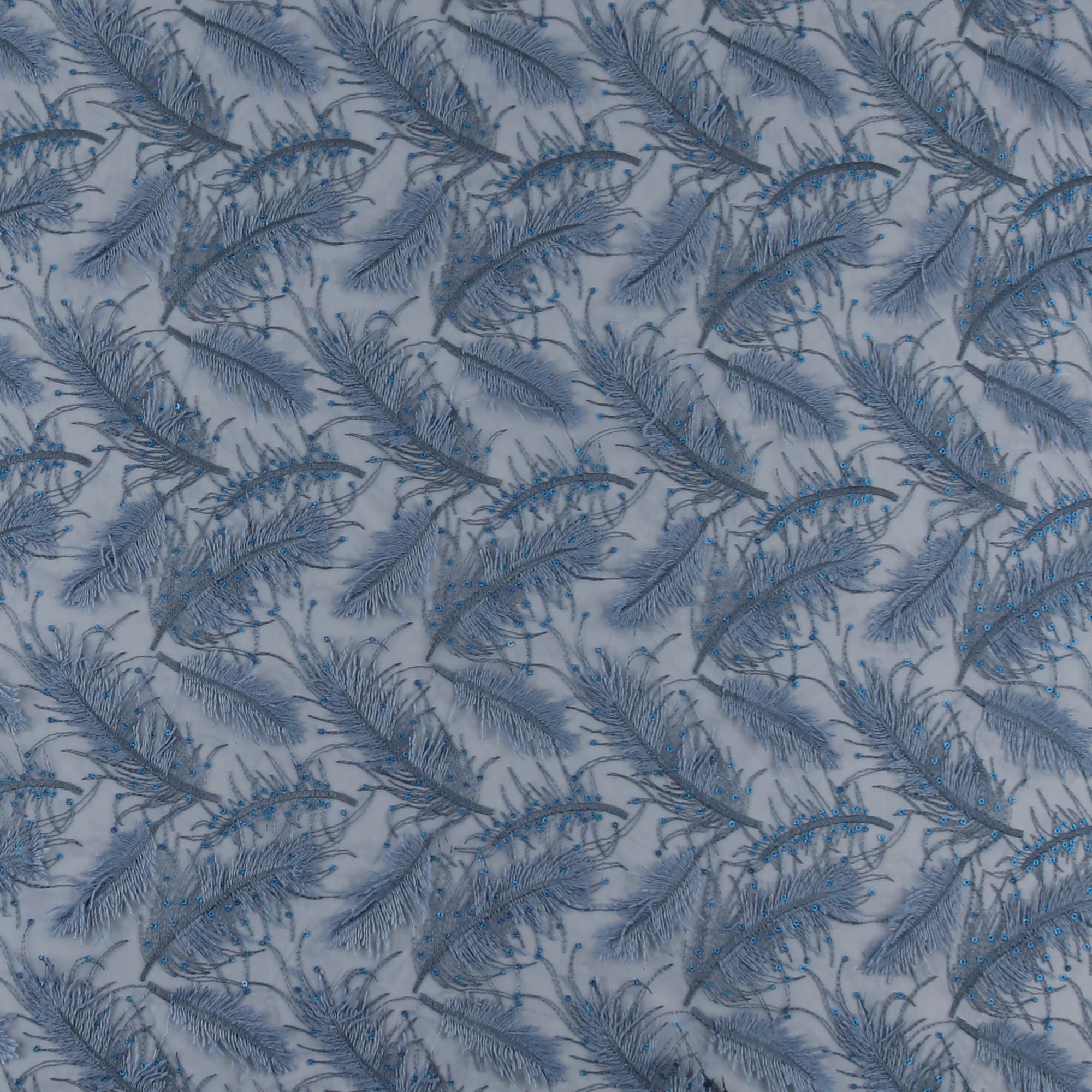 3D Stretch Embroidered Mesh - SOCIALITE - 010 - Denim