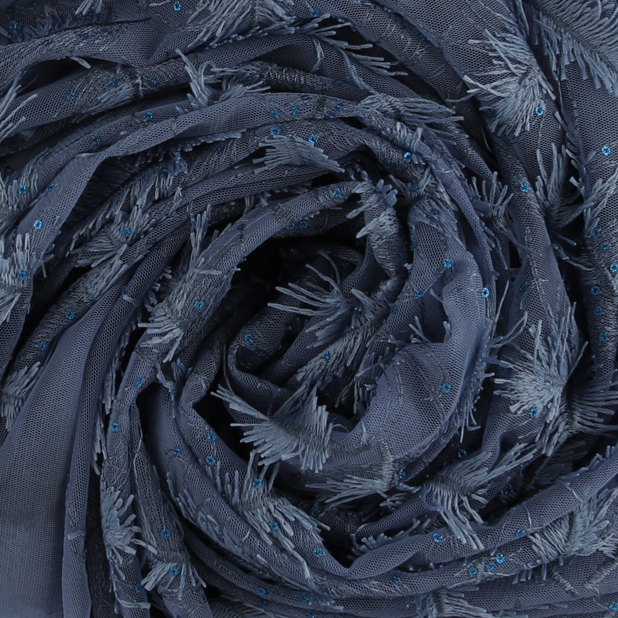 3D Stretch Embroidered Mesh - SOCIALITE - 010 - Denim - Image 2