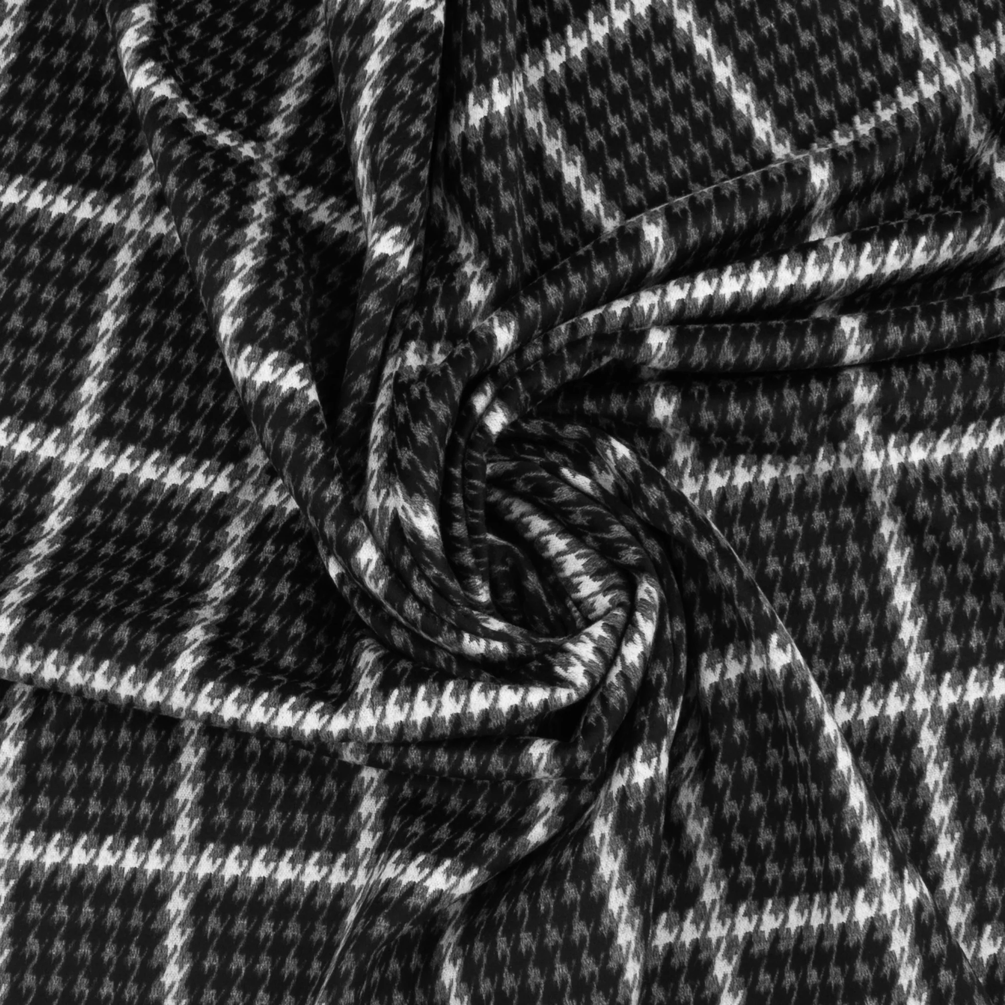 Stretch Plaid Suiting - YORK - 006 - Black & Grey - Image 2