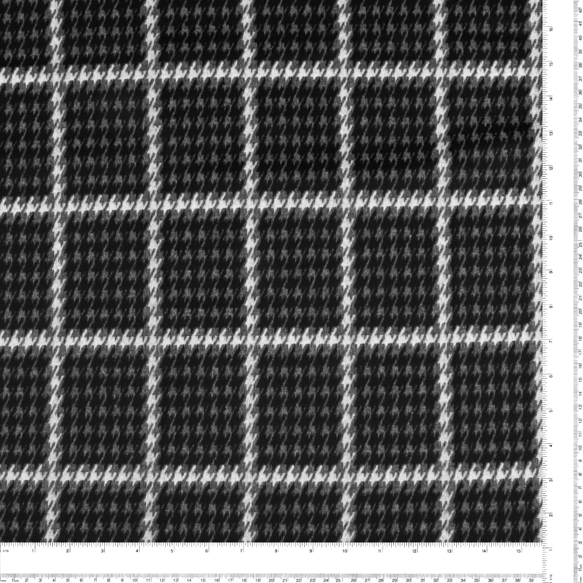 Stretch Plaid Suiting - YORK - 006 - Black & Grey - Image 3