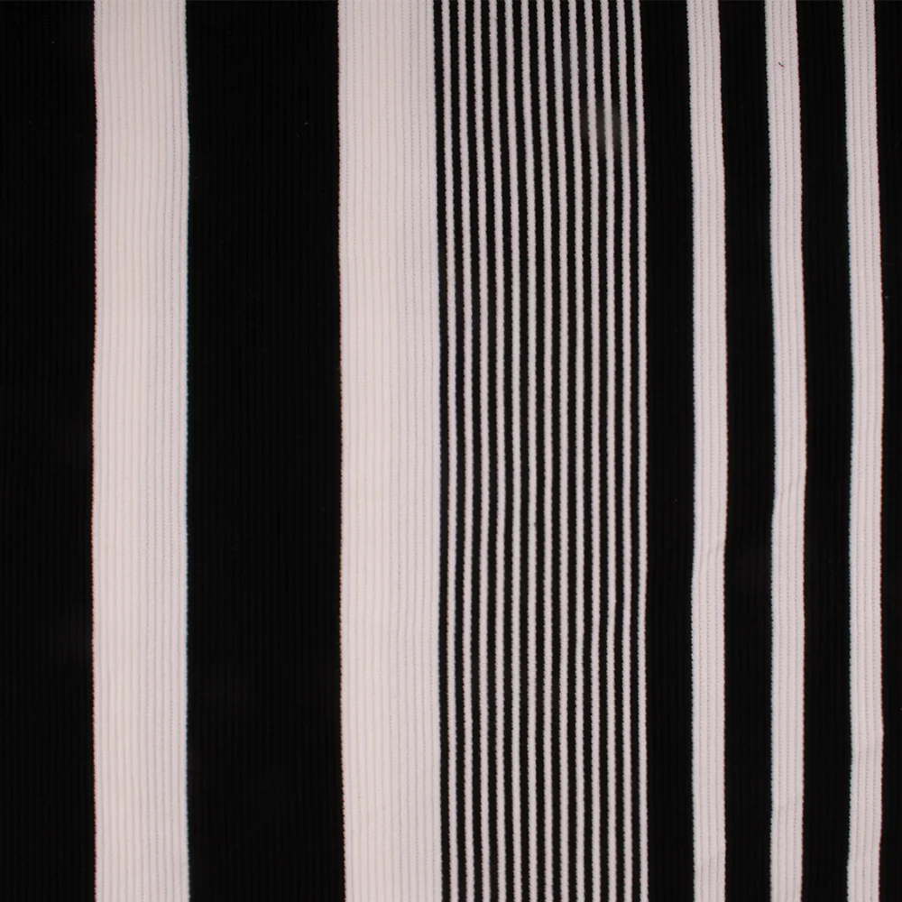 Striped Ottoman and Pique Knit - Various - White
