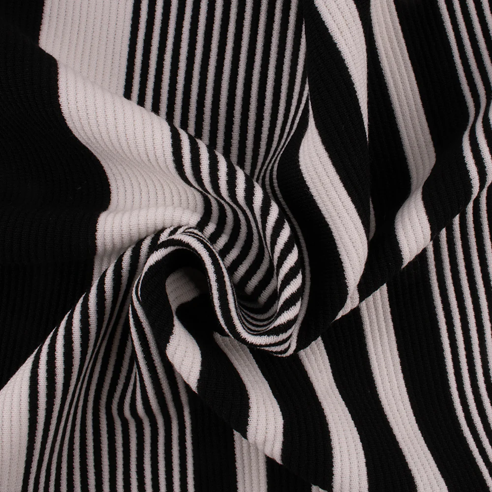 Striped Ottoman and Pique Knit - Various - White - Image 3