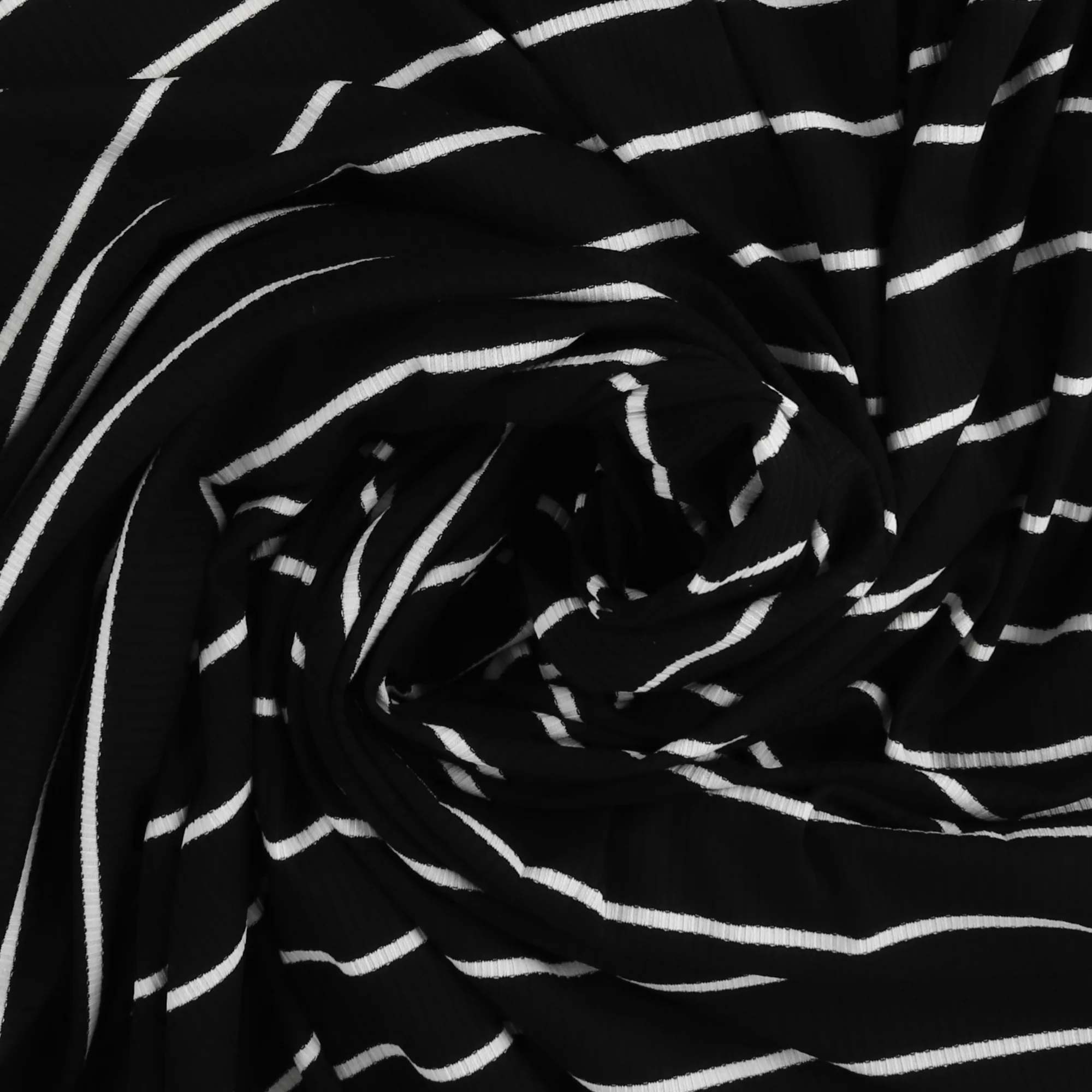 Striped Rib Knit - MUSKOKA - 006 - Black & White - Image 2