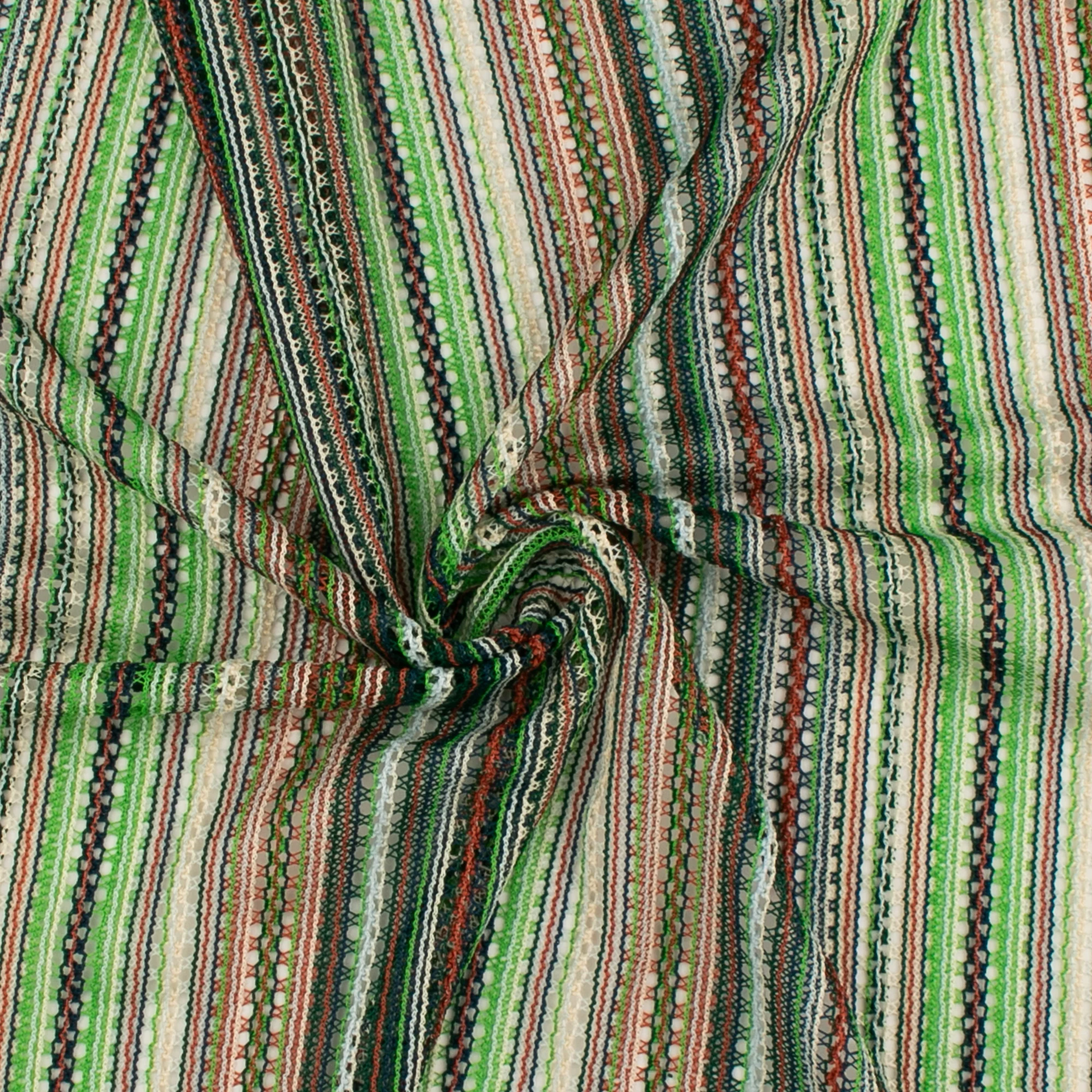 Striped Stretch Crochet - JANE - 001 - Green - Image 2