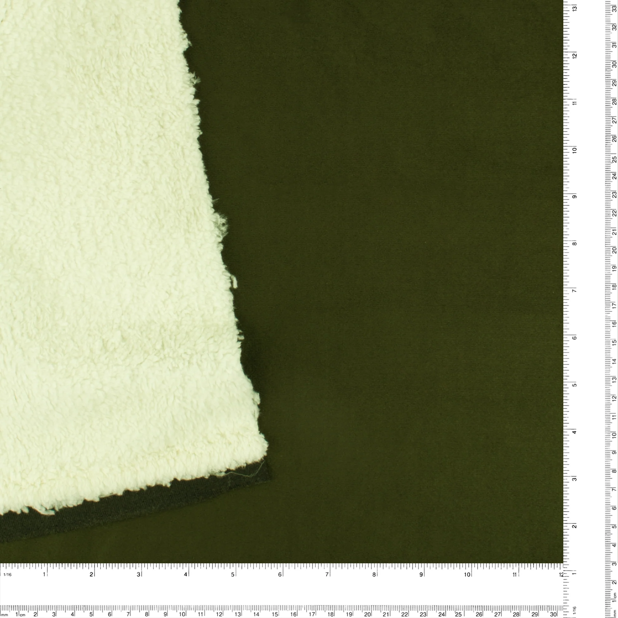 Suede Bonded To Fur for Coat - LAREDO - 002 - Dark Green - Image 4