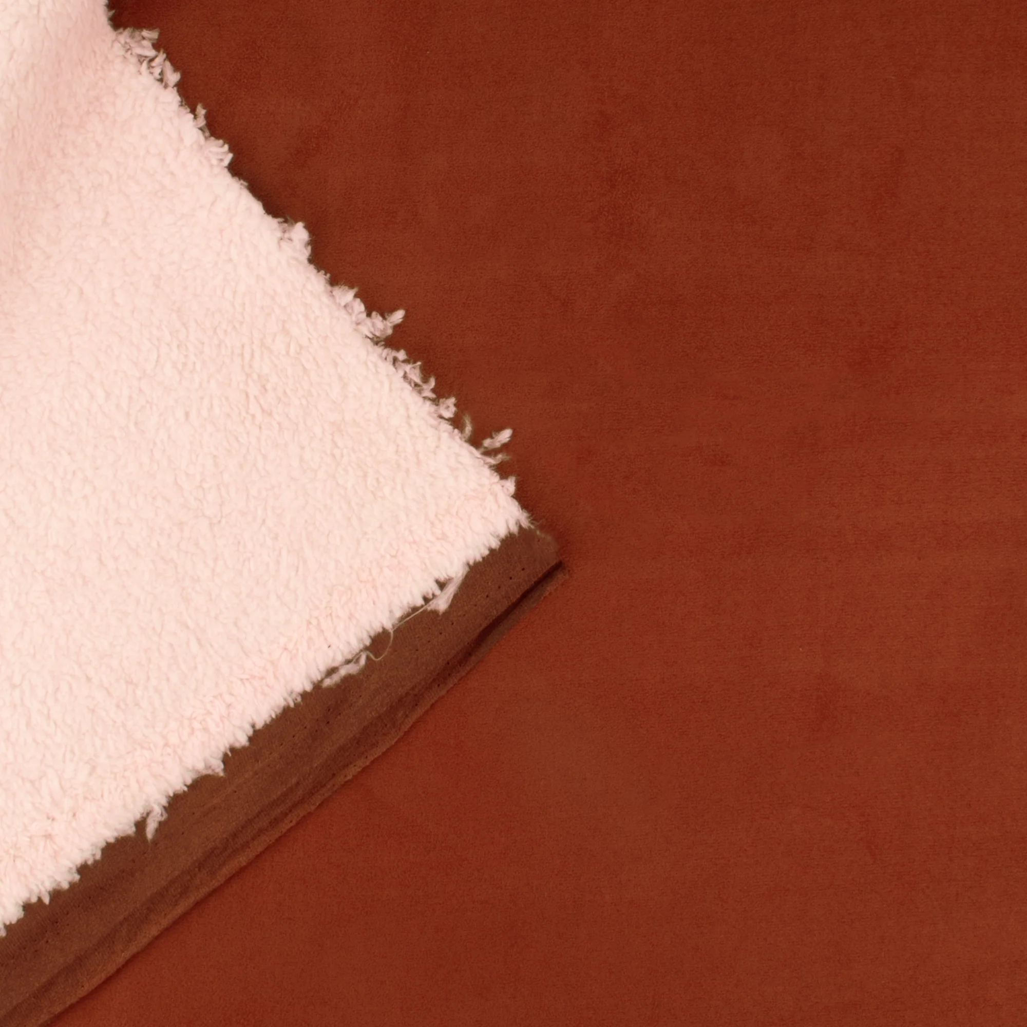 Suede Bonded To Fur for Coat - LAREDO - 003 - Brick - Image 3