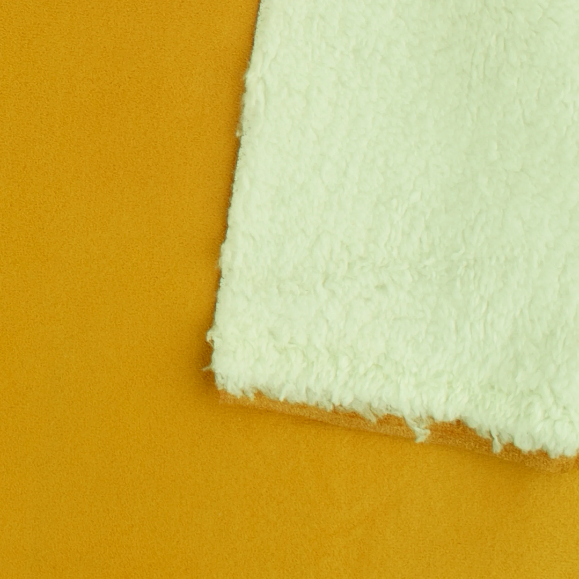 Suede Bonded To Fur for Coat - LAREDO - 004 - Mustard - Image 3