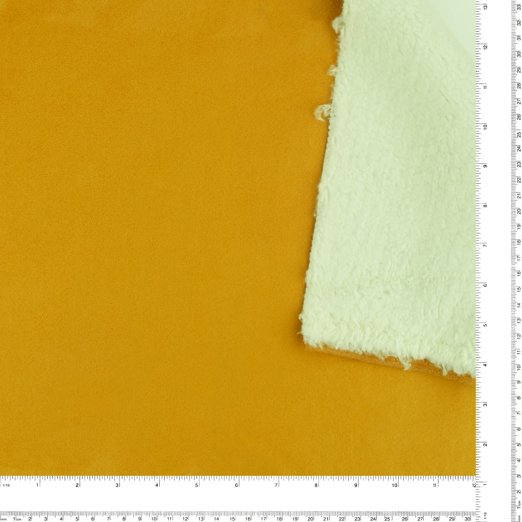 Suede Bonded To Fur for Coat - LAREDO - 004 - Mustard - Image 4