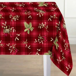 Tablecloth - Holly Plaid - Red - Image 4