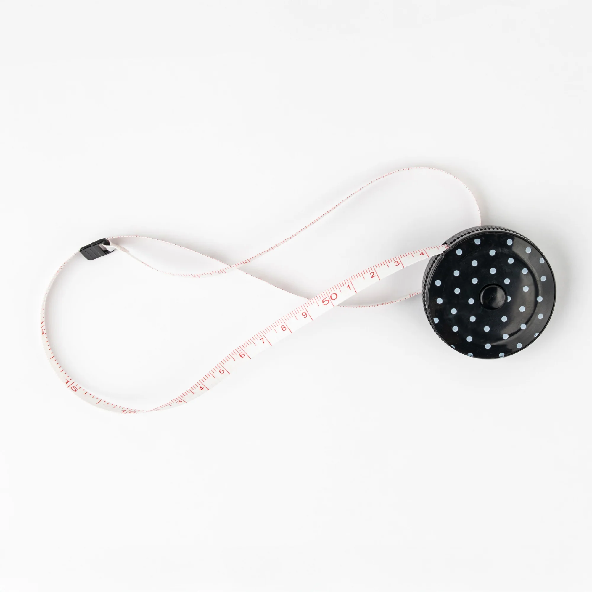 TAPE MEASURE RETRACTABLE - BLACK AND WHITE POLKA DOT 150CM (60") - Image 3