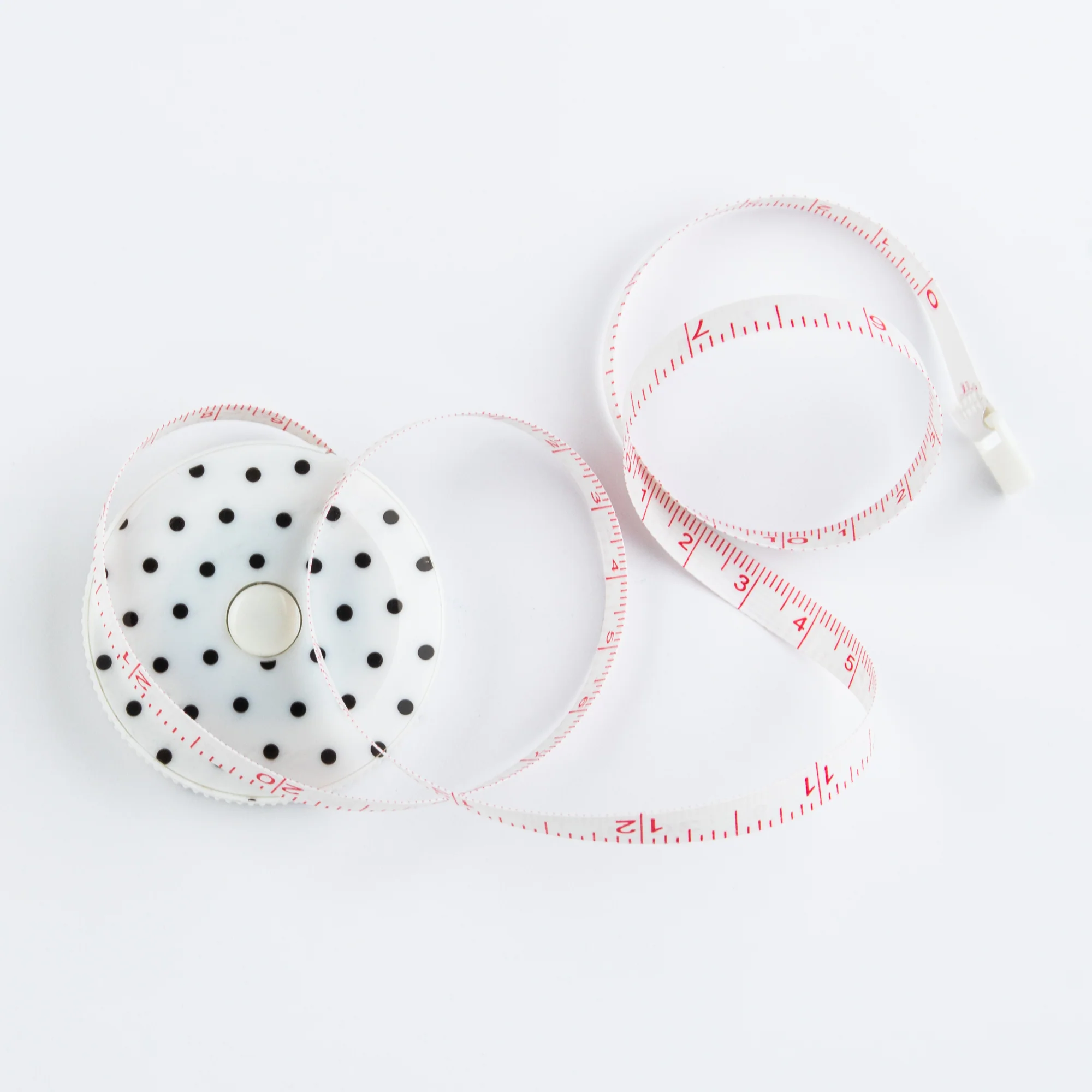 TAPE MEASURE RETRACTABLE - BLACK AND WHITE POLKA DOT 150CM (60") - Image 4