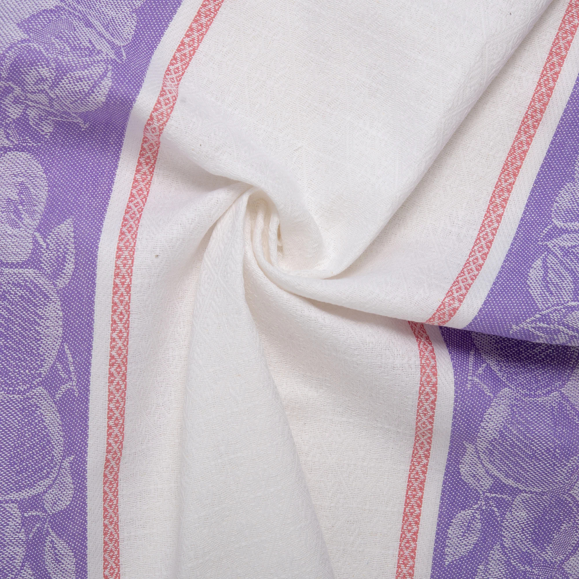 Tea Towelling - JACQUARD - Apple - Purple - Image 2