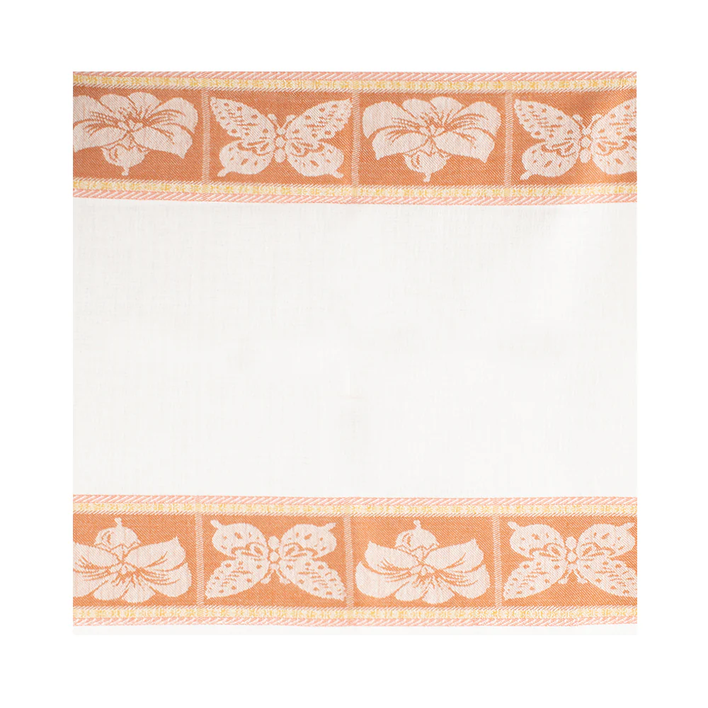 Tea Towelling - JACQUARD - Butterfly - Orange