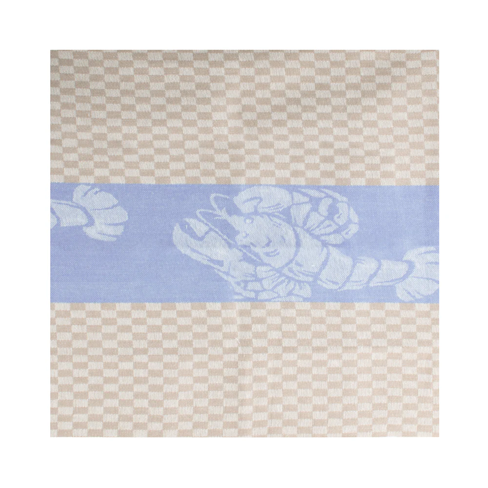 Tea Towelling - JACQUARD - Lobster - Blue