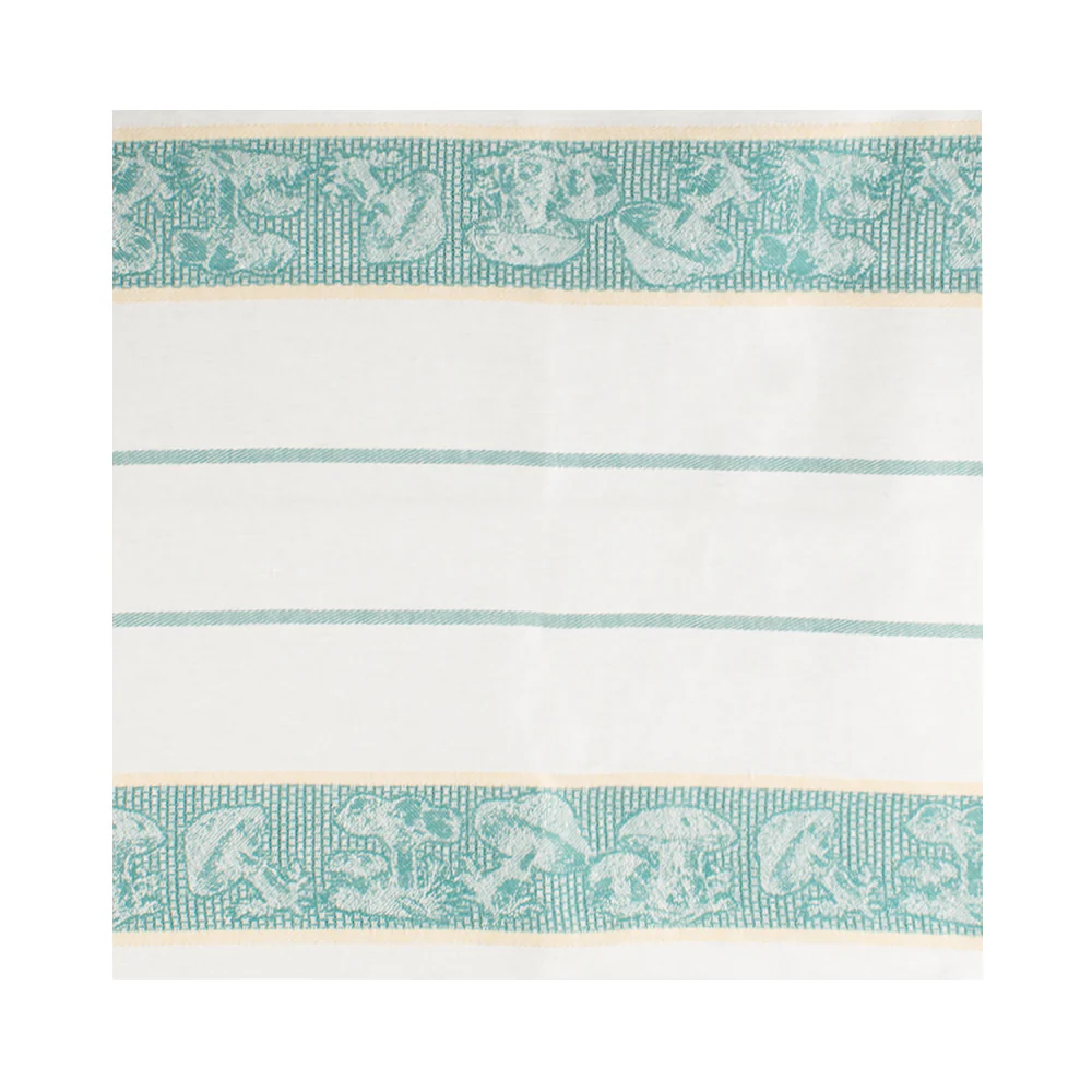 Tea Towelling - JACQUARD - Mushroom - Green