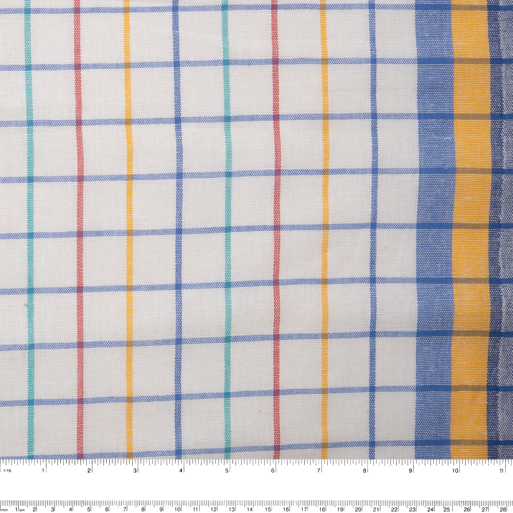Tea Towelling - JACQUARD - Plaids - Blue / Yellow - Image 3