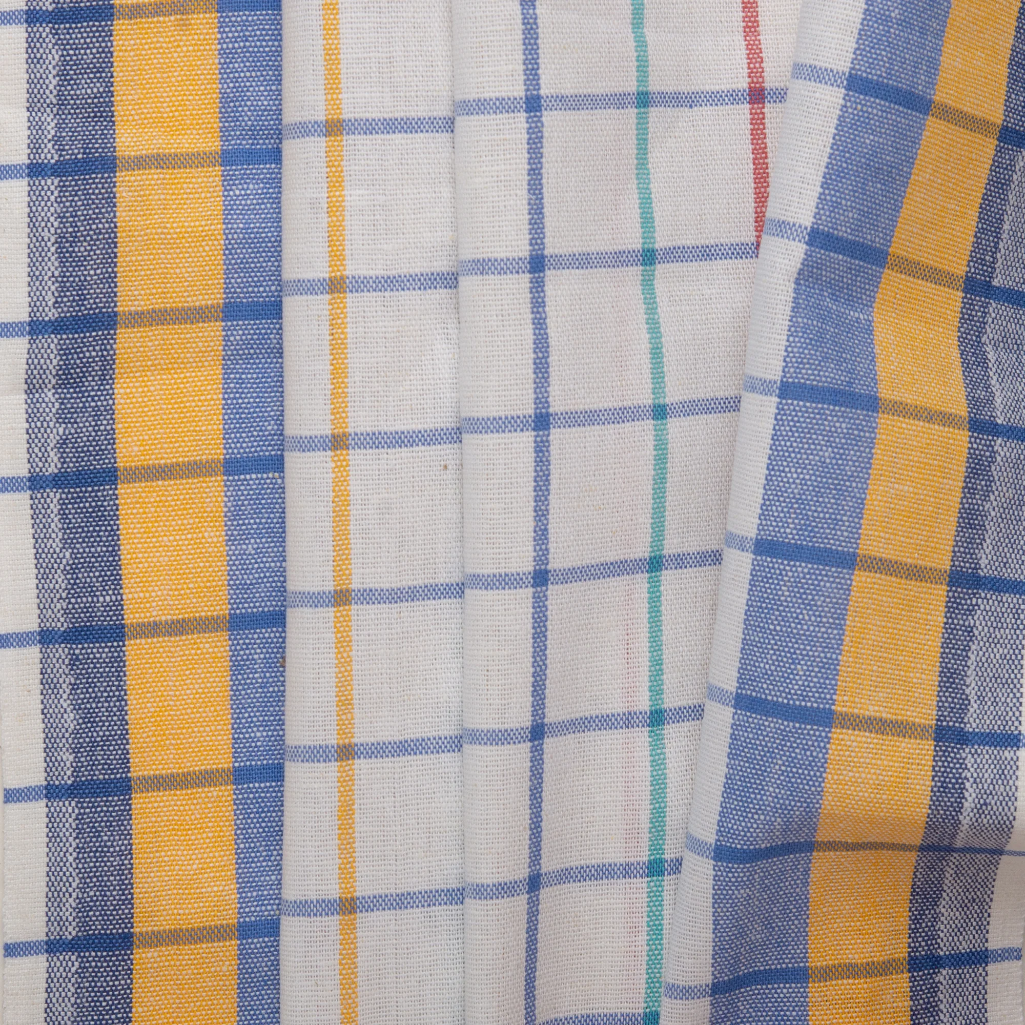 Tea Towelling - JACQUARD - Plaids - Blue / Yellow - Image 4