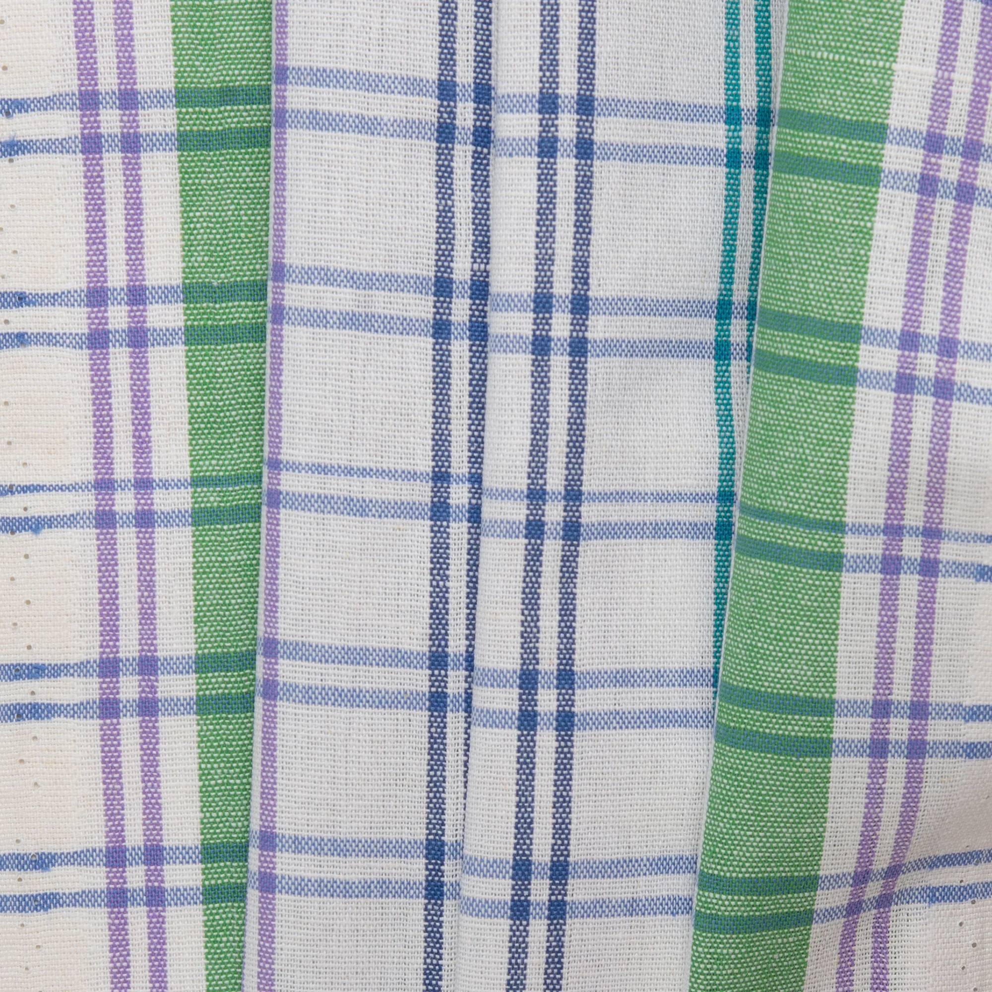 Tea Towelling - JACQUARD - Plaids - Green / Purple - Image 3