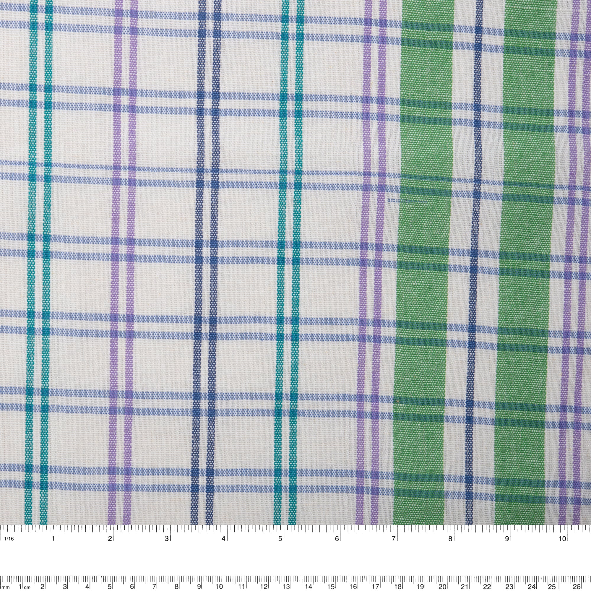 Tea Towelling - JACQUARD - Plaids - Green / Purple - Image 4
