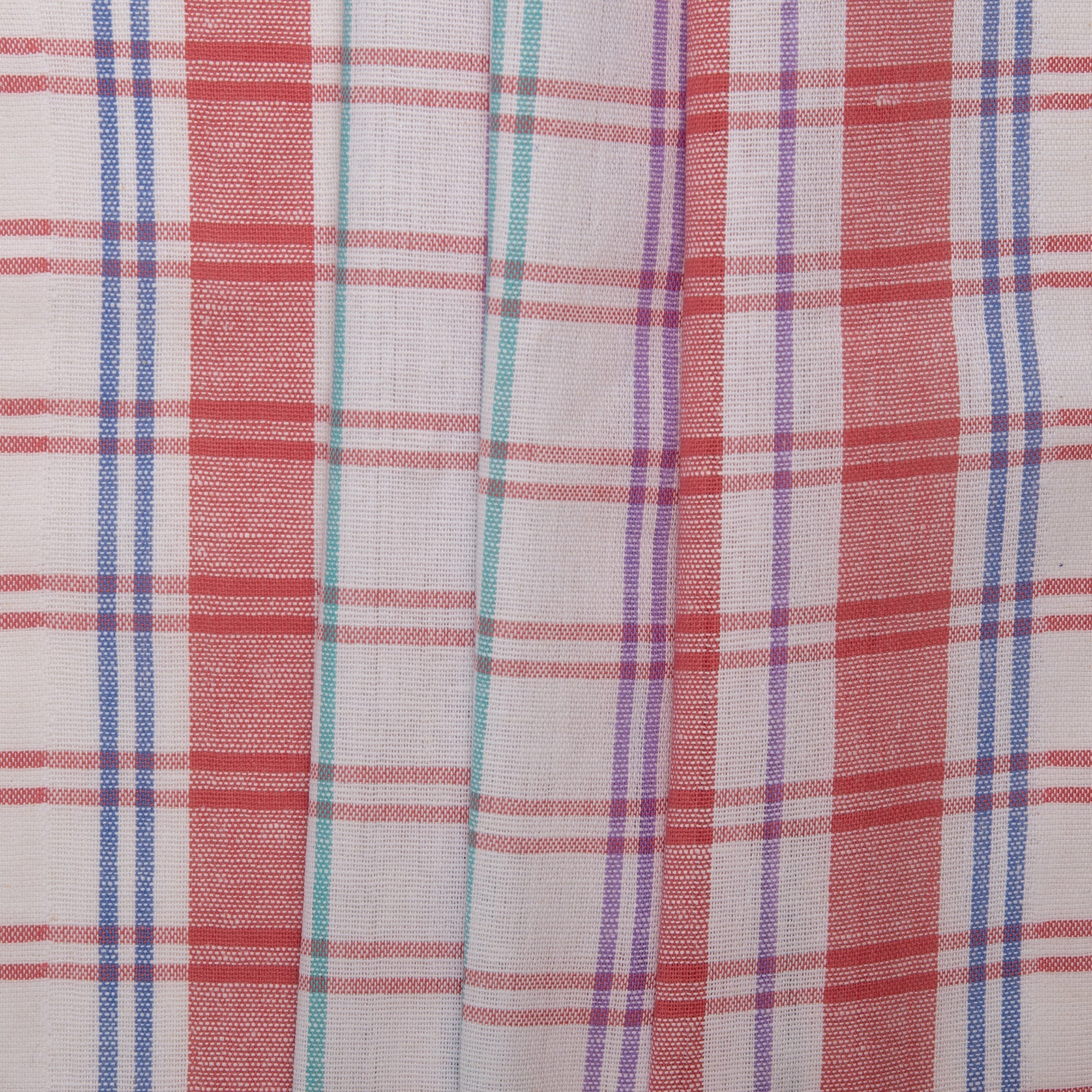 Tea Towelling - JACQUARD - Plaids - Red / Purple - Image 4