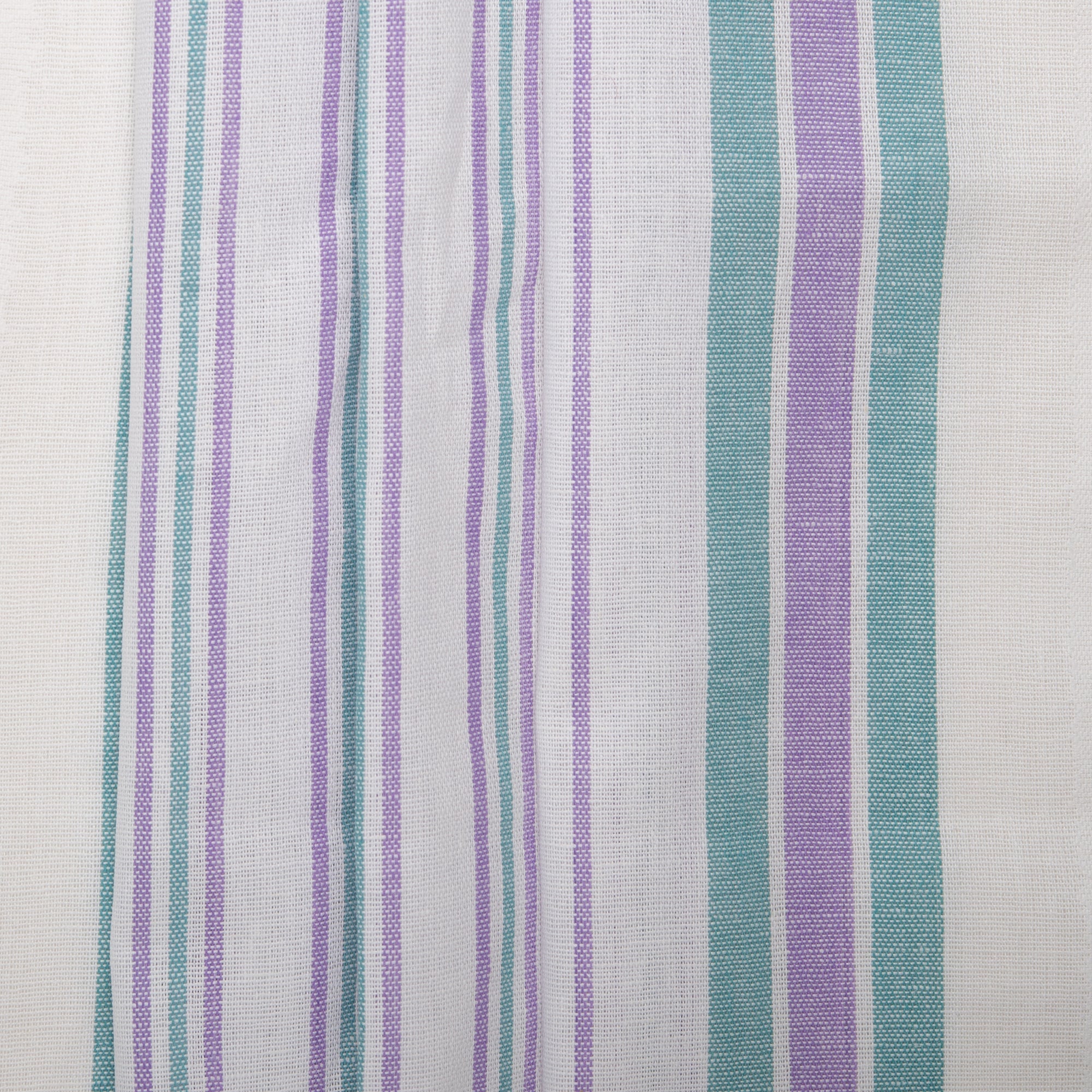Tea Towelling - JACQUARD - Stripes - Turquoise / Purple - Image 4