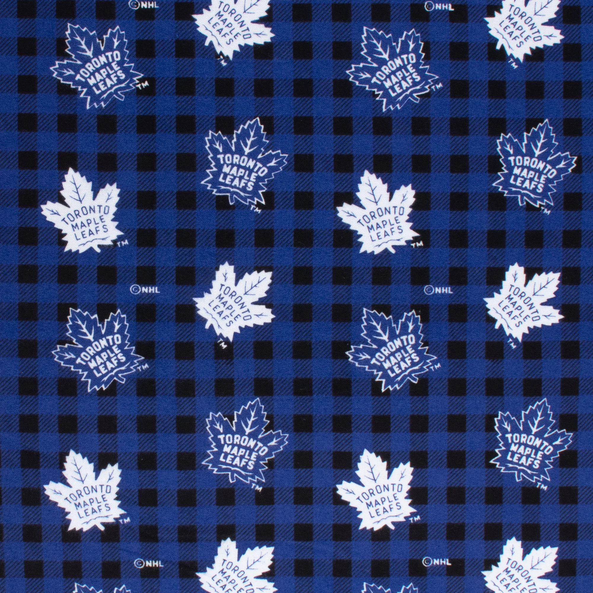 Toronto Maple Leafs (B-MAP) - NHL Flannelette Print - Plaids - Blue