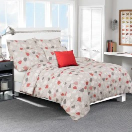 Tulipe - 3 pc Duvet cover - Coral