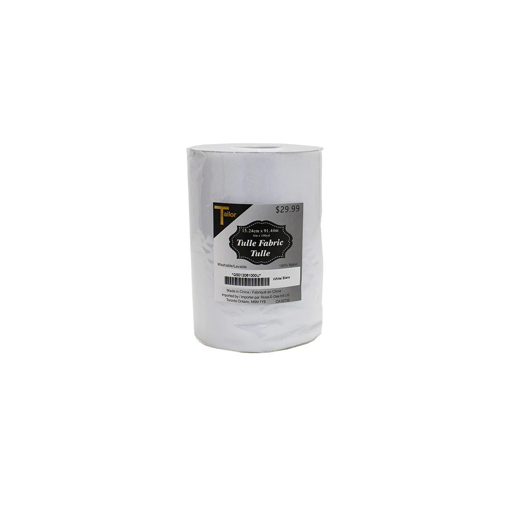Tulle 6" x 100 YD - White