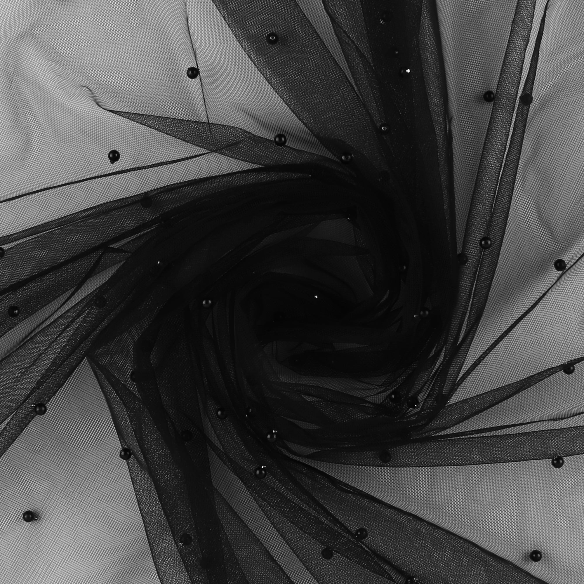Tulle with Pearls - 001 - Black - Image 2