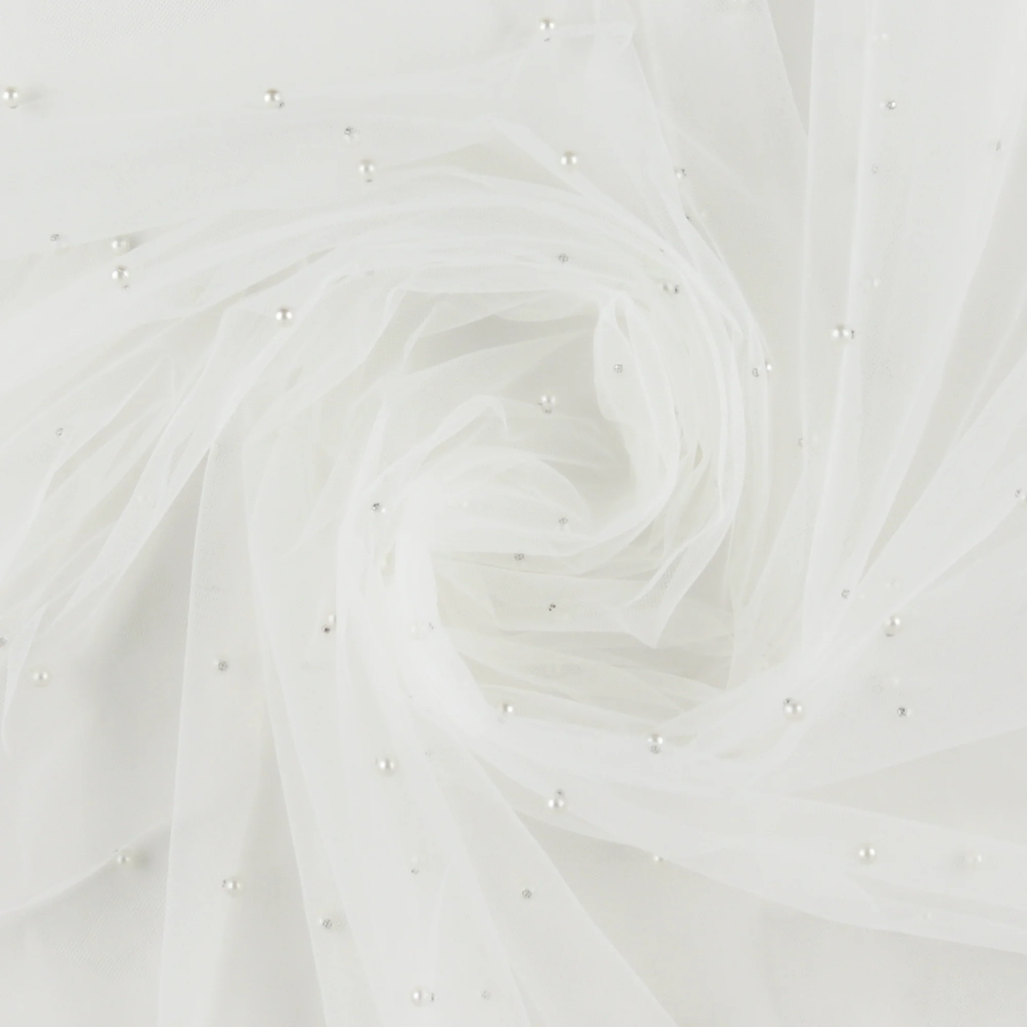 Tulle with Pearls - 010 - Ivory - Image 2