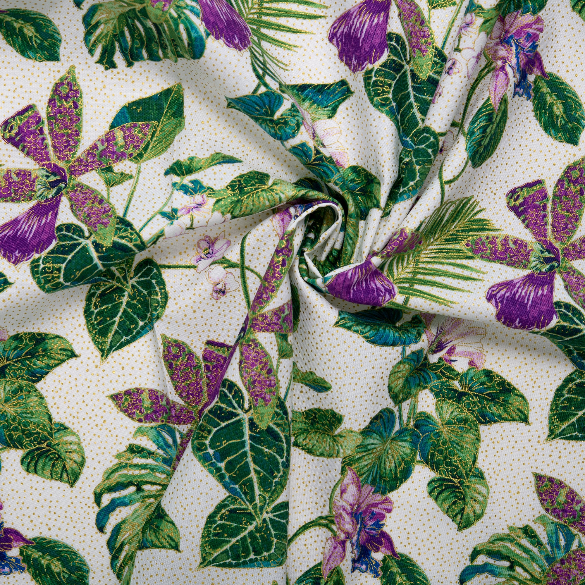 ULTIMATE - Cotton print - Leafs - White - Image 2
