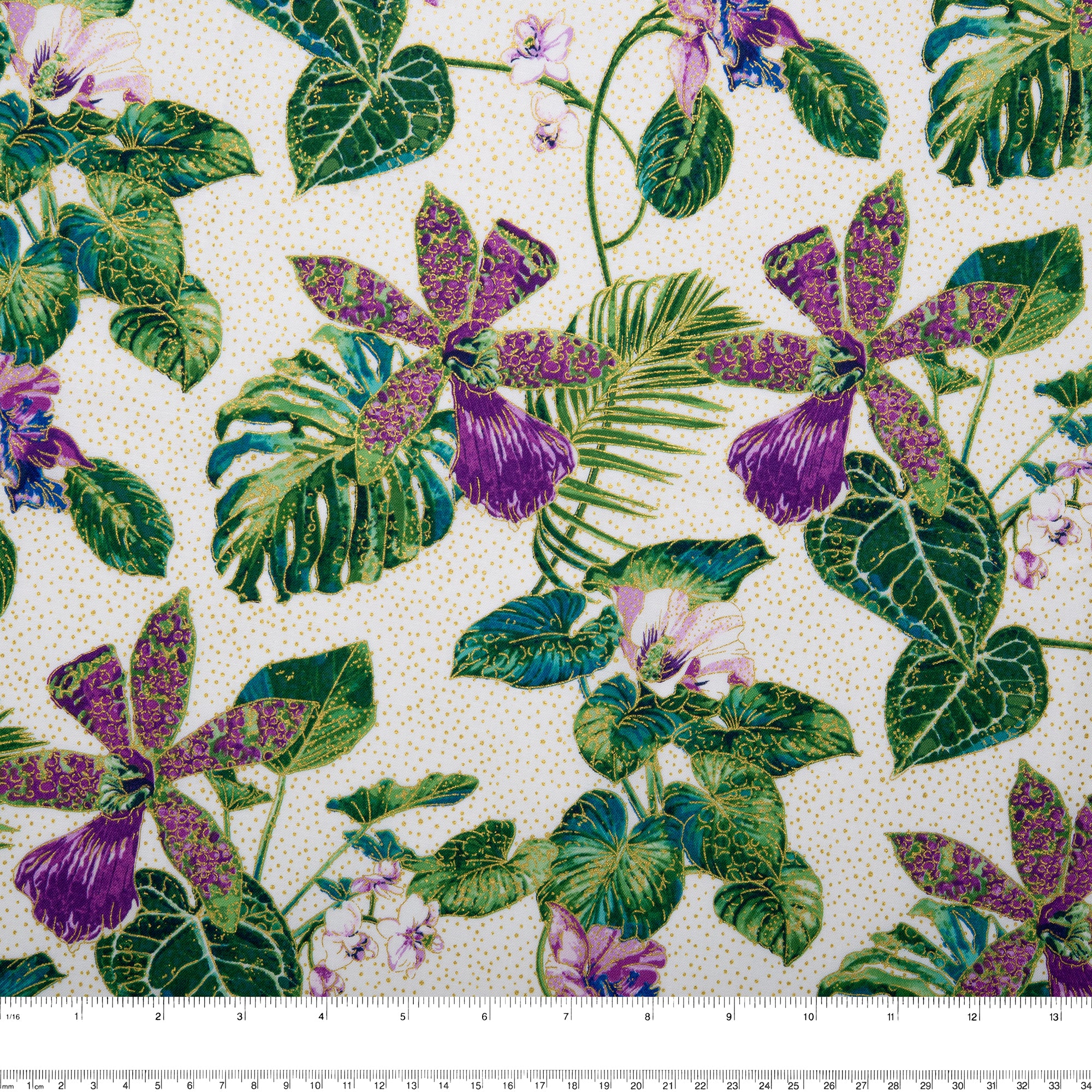 ULTIMATE - Cotton print - Leafs - White - Image 3