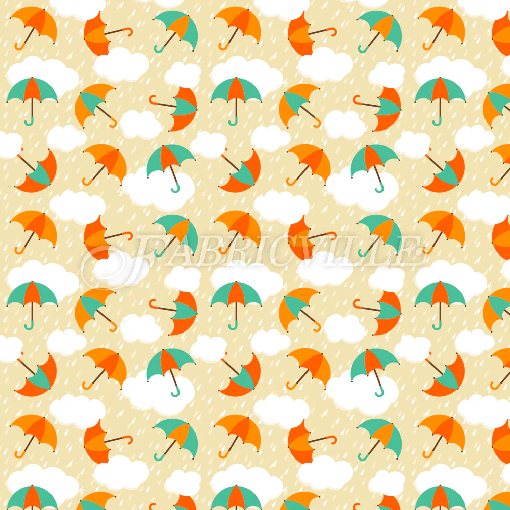 Umbrellas In The Evening Rain