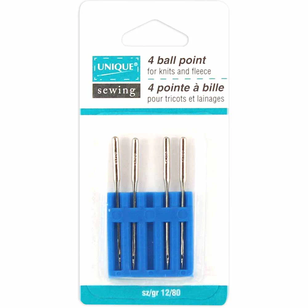UNIQUE SEWING Ball Point Needles - size 80/12 - 4 count