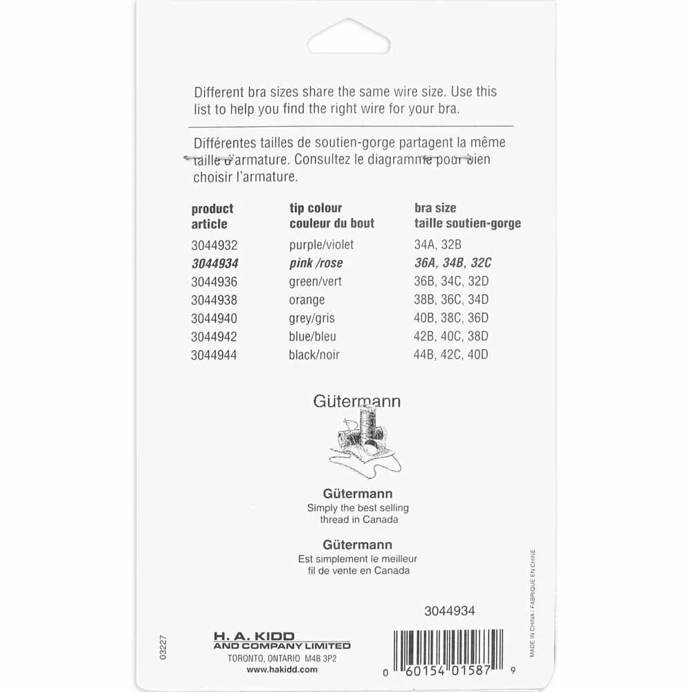 UNIQUE SEWING Bra Underwires - 36A, 34B, 32C - 2pcs - Image 2
