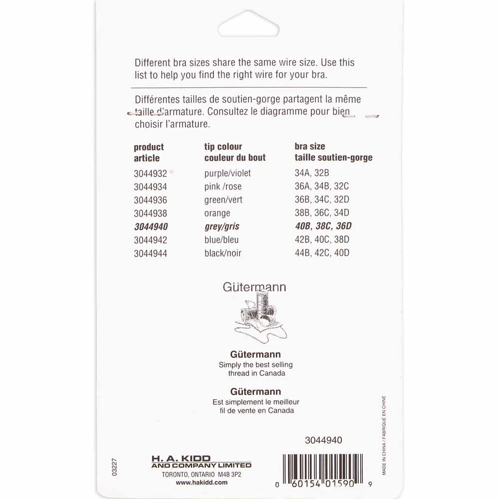 UNIQUE SEWING Bra Underwires - 40B, 38C, 36D - 2pcs - Image 3