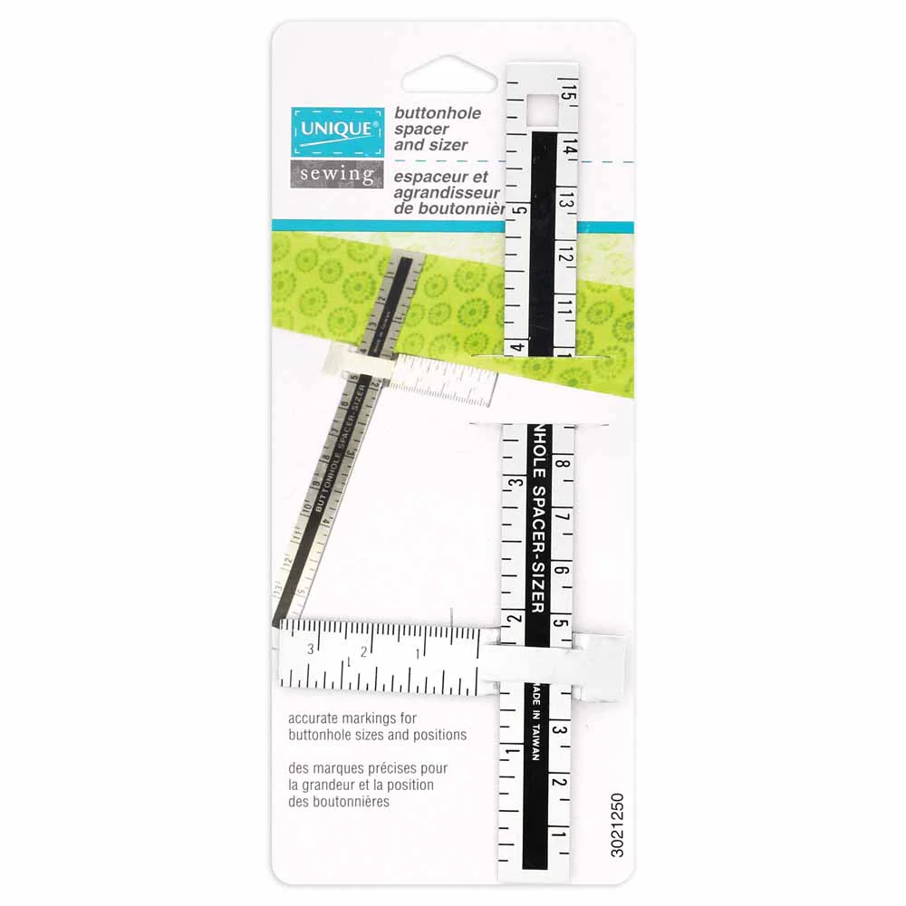 UNIQUE SEWING Button-Hole Spacer & Sizer