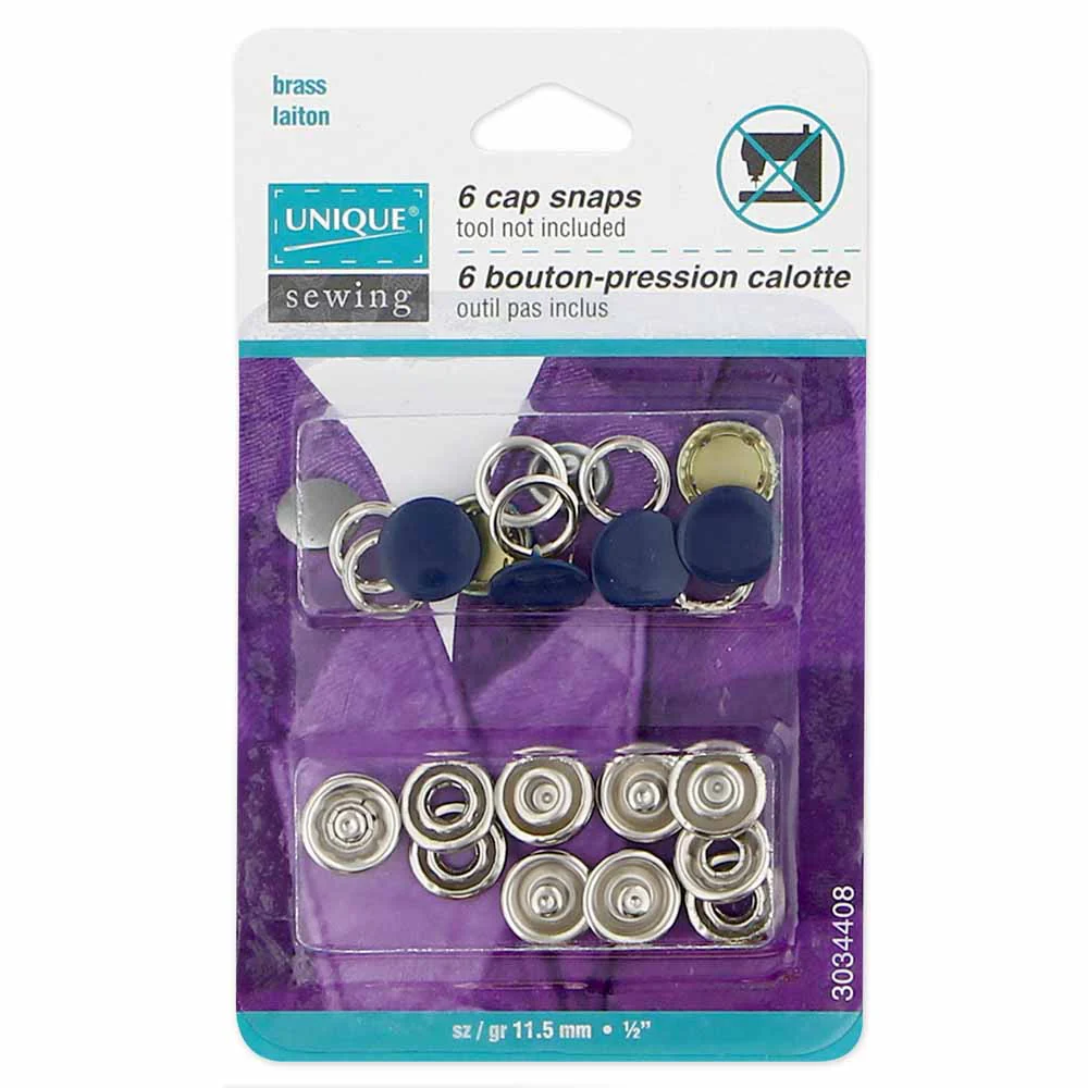 UNIQUE SEWING Cap Snaps Navy - 11.5mm (½") - 6 sets