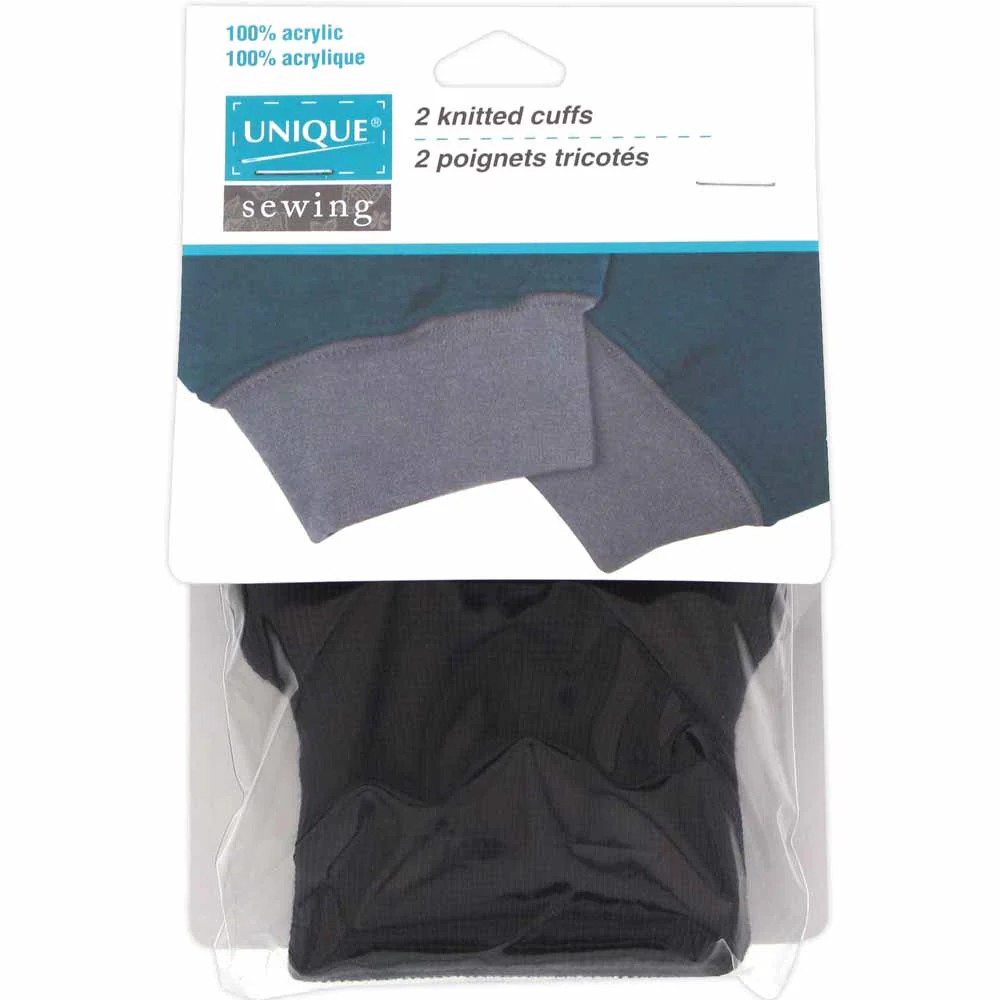 UNIQUE SEWING Child Knitted Cuffs Navy - 2pcs