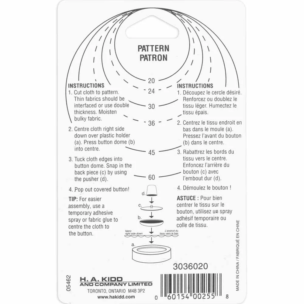 UNIQUE SEWING Buttons to Cover Kit with Tool - size 20 - 13mm (½") - 5 sets - Image 3