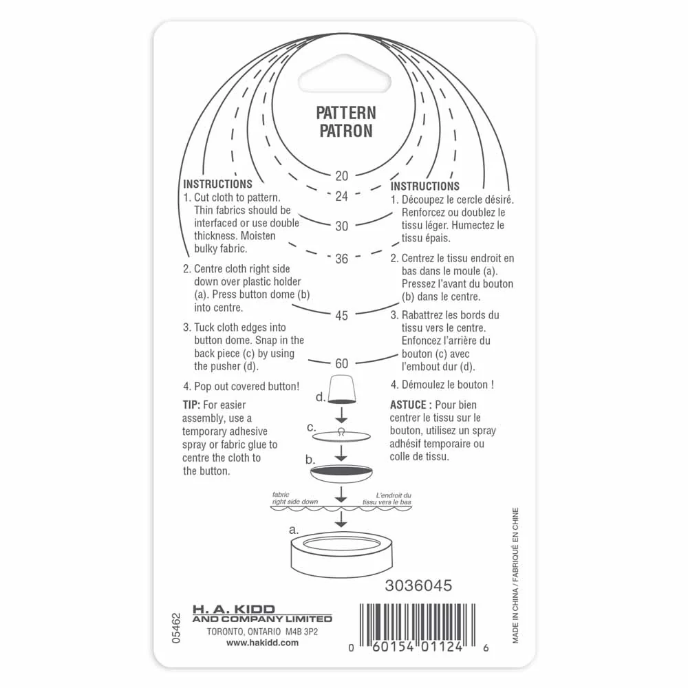 UNIQUE SEWING Buttons to Cover Kit with Tool - size 45 - 28mm (1⅛") - 3 sets - Image 2