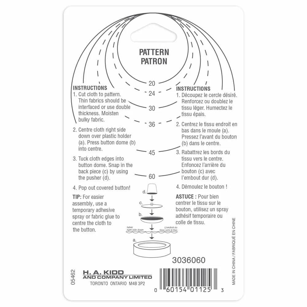 UNIQUE SEWING Buttons to Cover Kit with Tool - size 60 - 38mm (1½") - Image 3