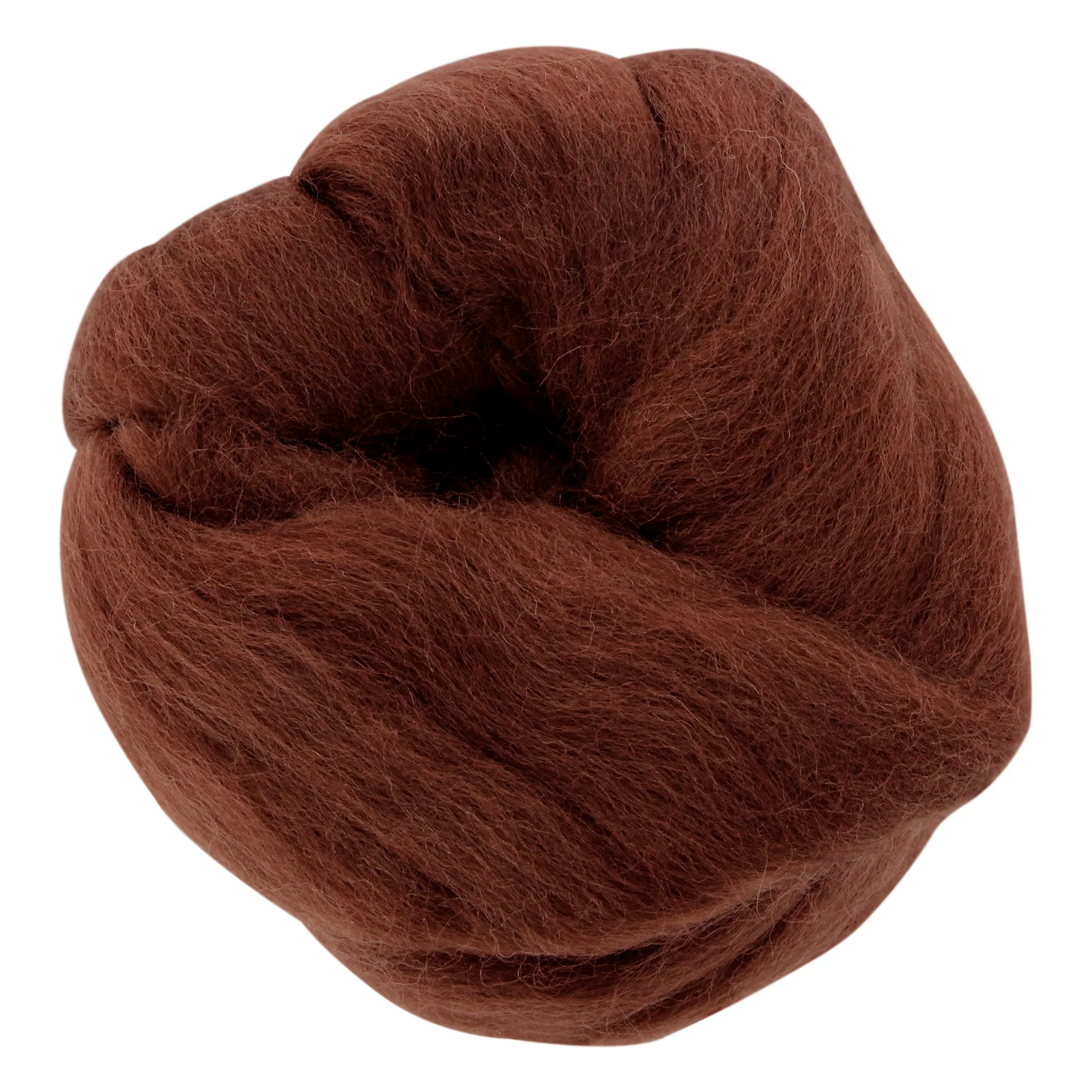 UNIQUE CRAFT Natural Wool Roving - 25g - Chocolate - Image 2