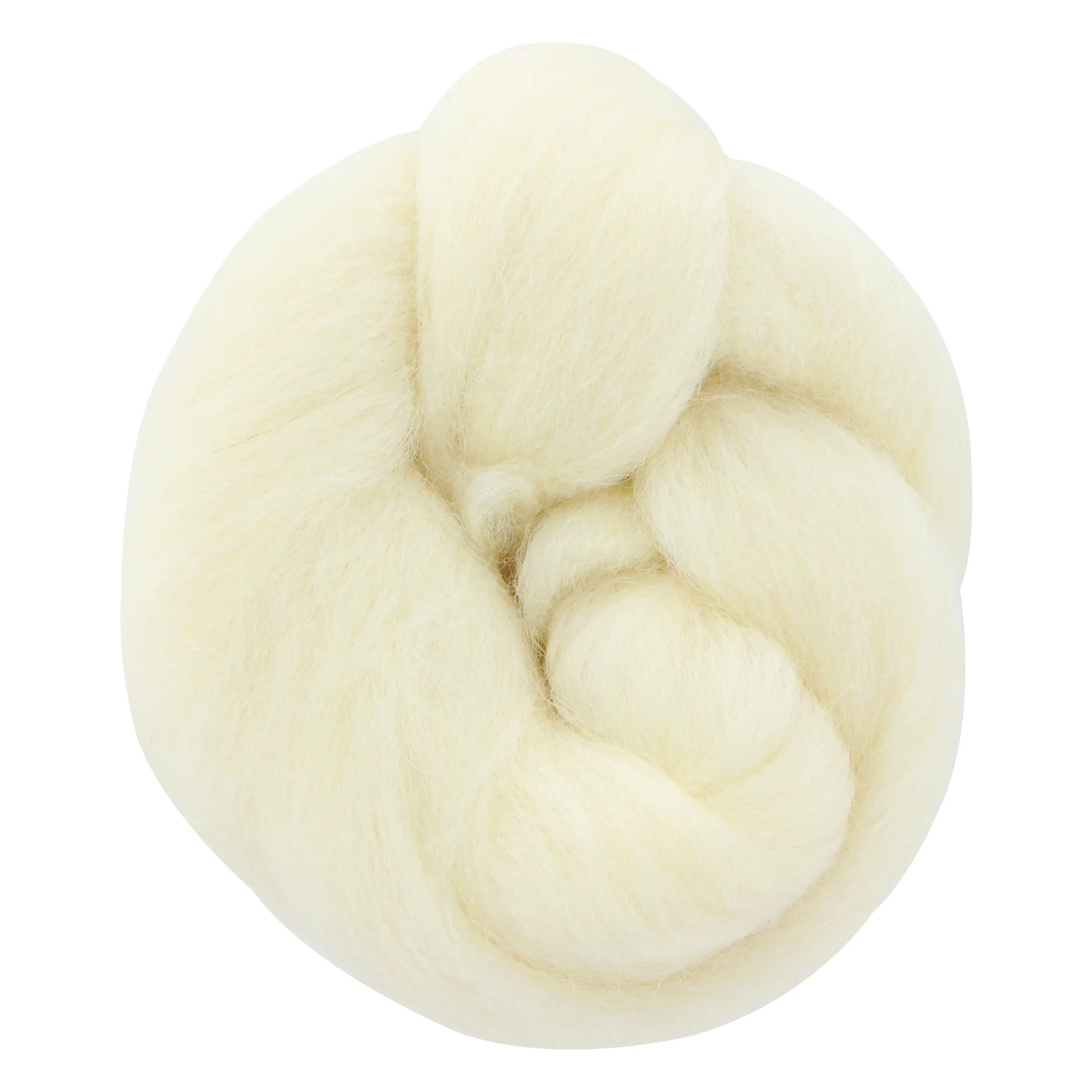 UNIQUE CRAFT Natural Wool Roving - 25g - Ecru - Image 2
