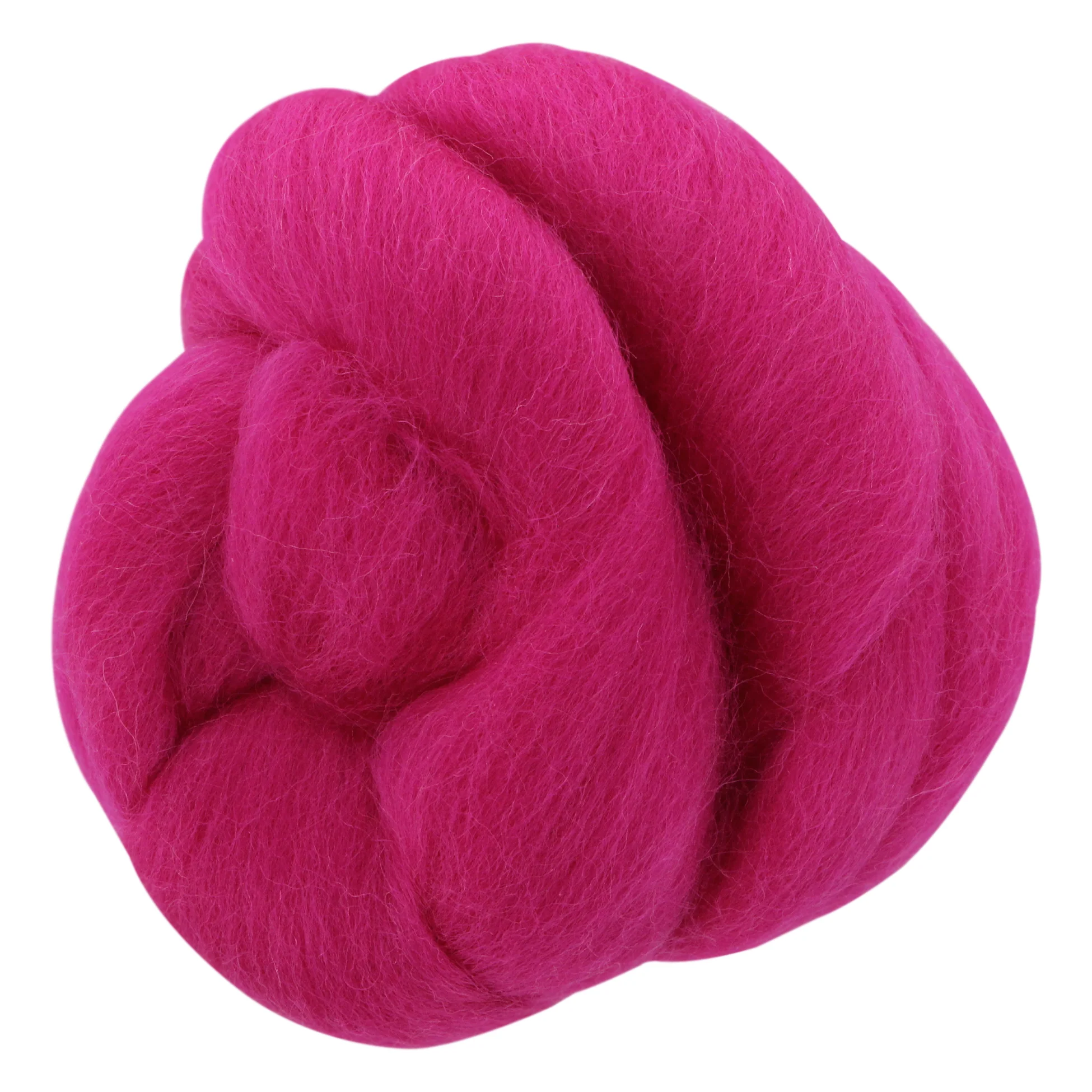UNIQUE CRAFT Natural Wool Roving - 25g - Fushia - Image 2