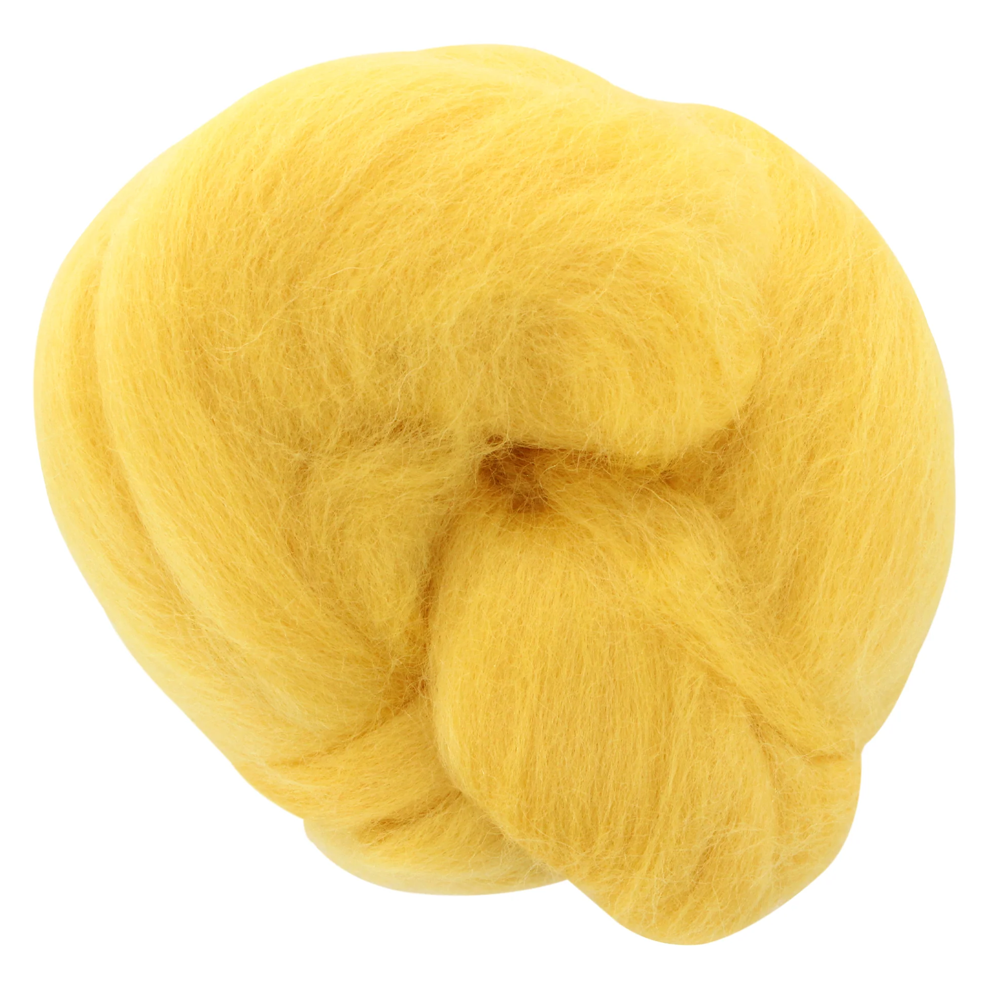 UNIQUE CRAFT Natural Wool Roving - 25g - Ipe Yellow - Image 2